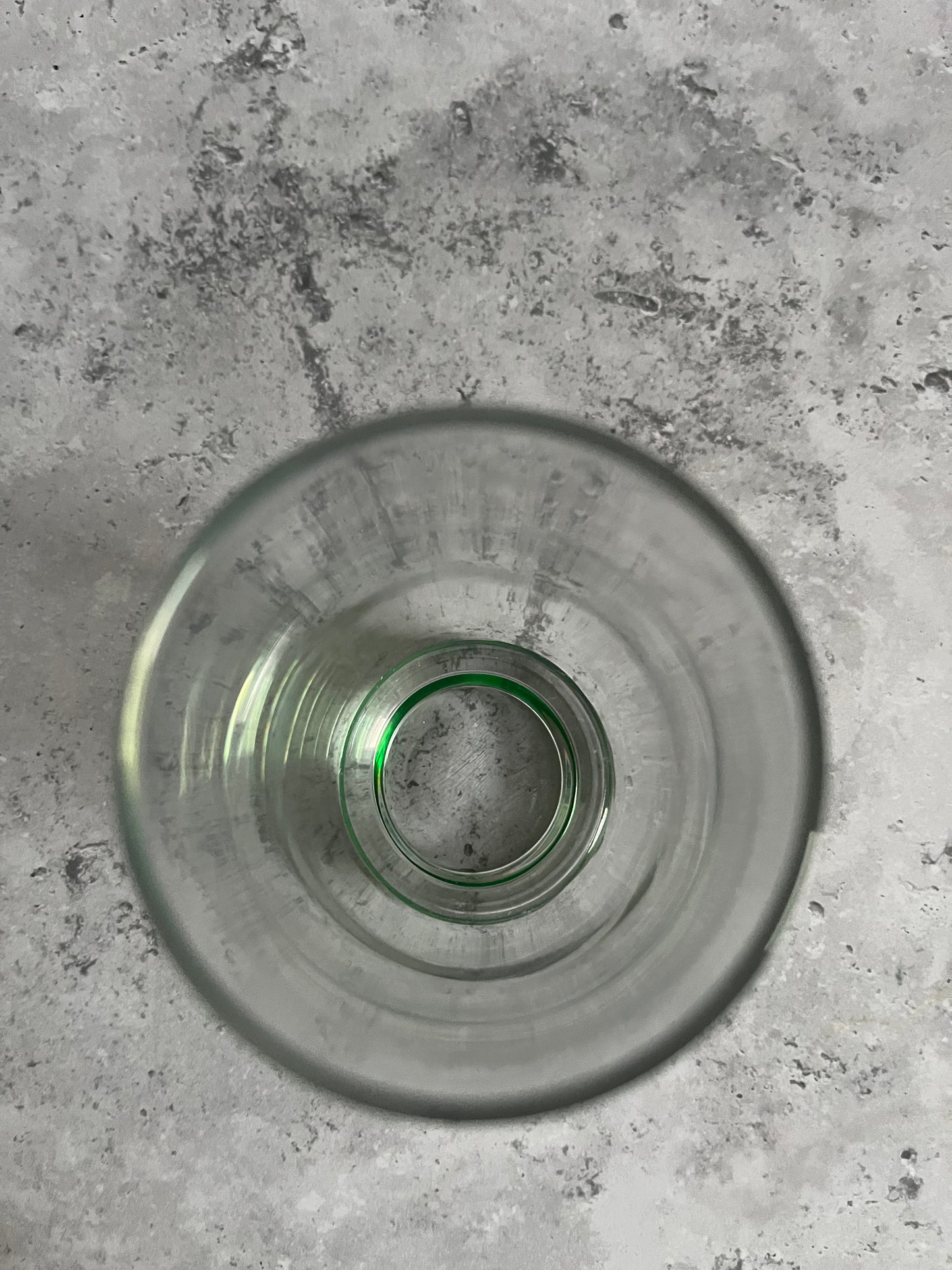Vintage French Set Of 7 Green Water Glasses Tumblers 13cm High