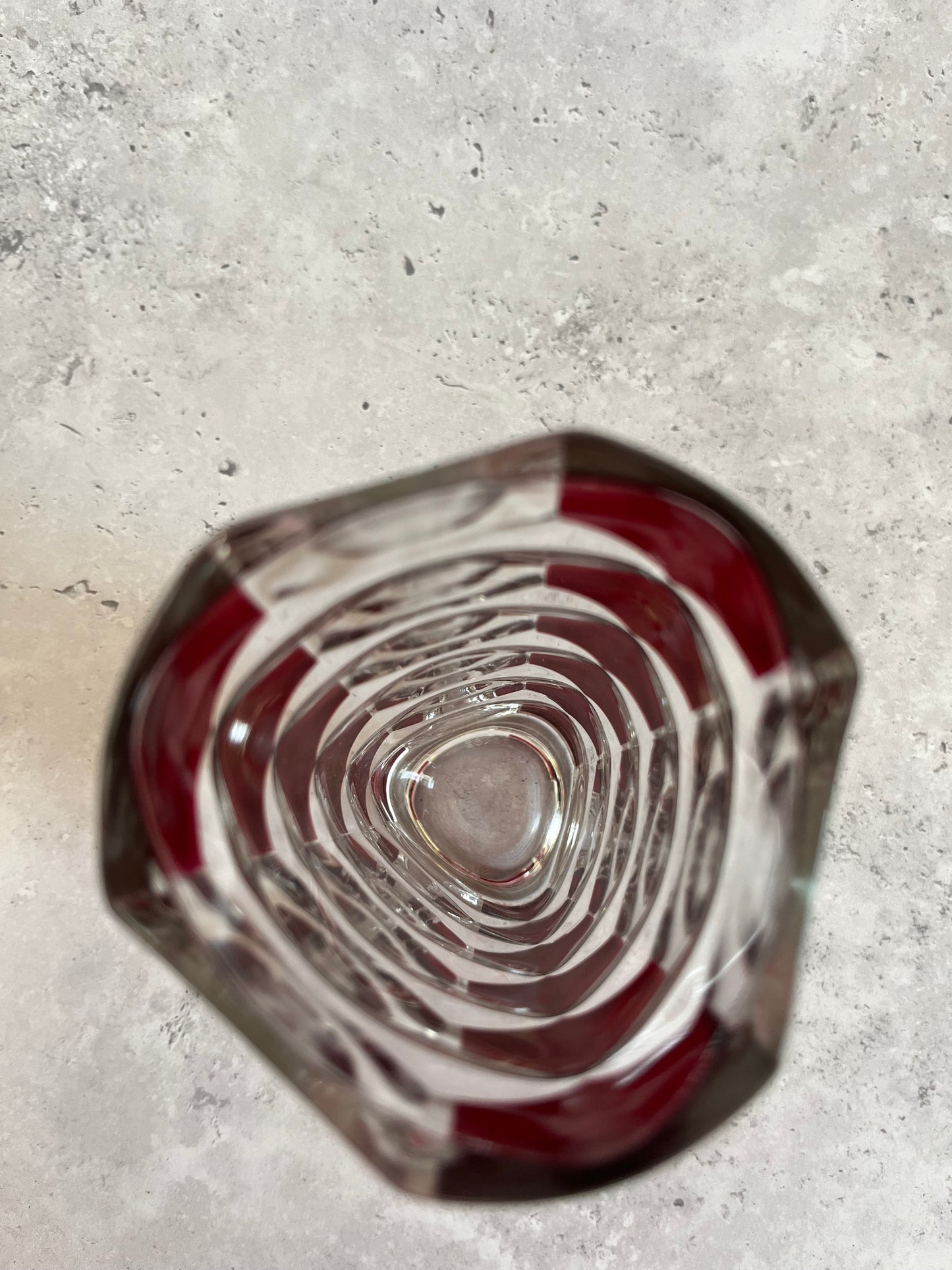 Vintage Luminarc Windsor Rubis Glass Vase 17cm H Retro 1970’s Style