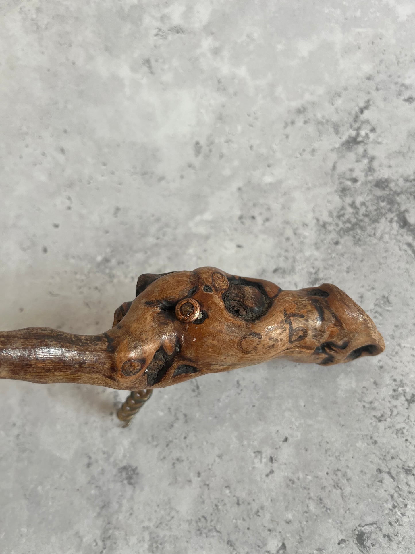 Vintage Root Wood Handle Corkscrew Grape Vine Retro Barware Bottle Opener