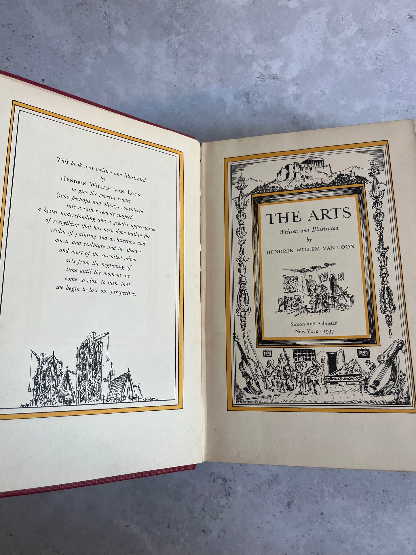 The Arts By Hendrik Willem van Loon 1937 Hardback Edition Author Illustrated