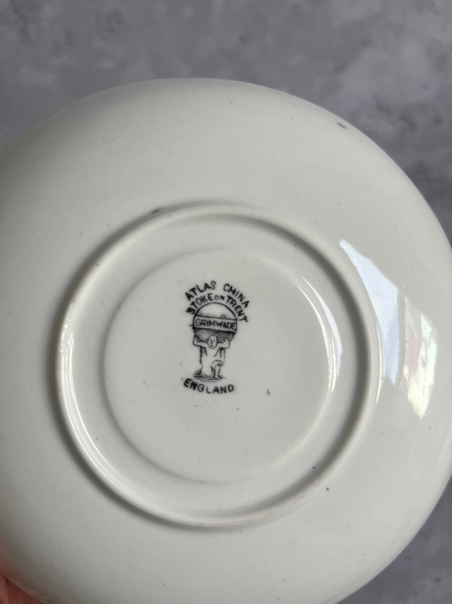 Grimwade Atlas China Blue Willow Pattern Teacup & Saucer 1930s Transferware