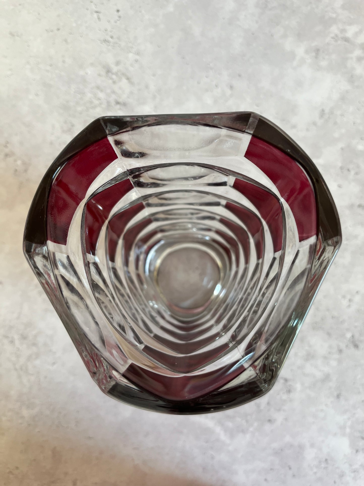 Vintage Luminarc Windsor Rubis Glass Vase 24cm H Retro 1970’s Style
