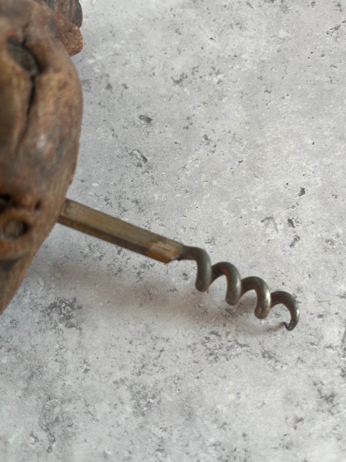 Vintage Root Wood Handle Corkscrew Grape Vine Retro Barware Bottle Opener