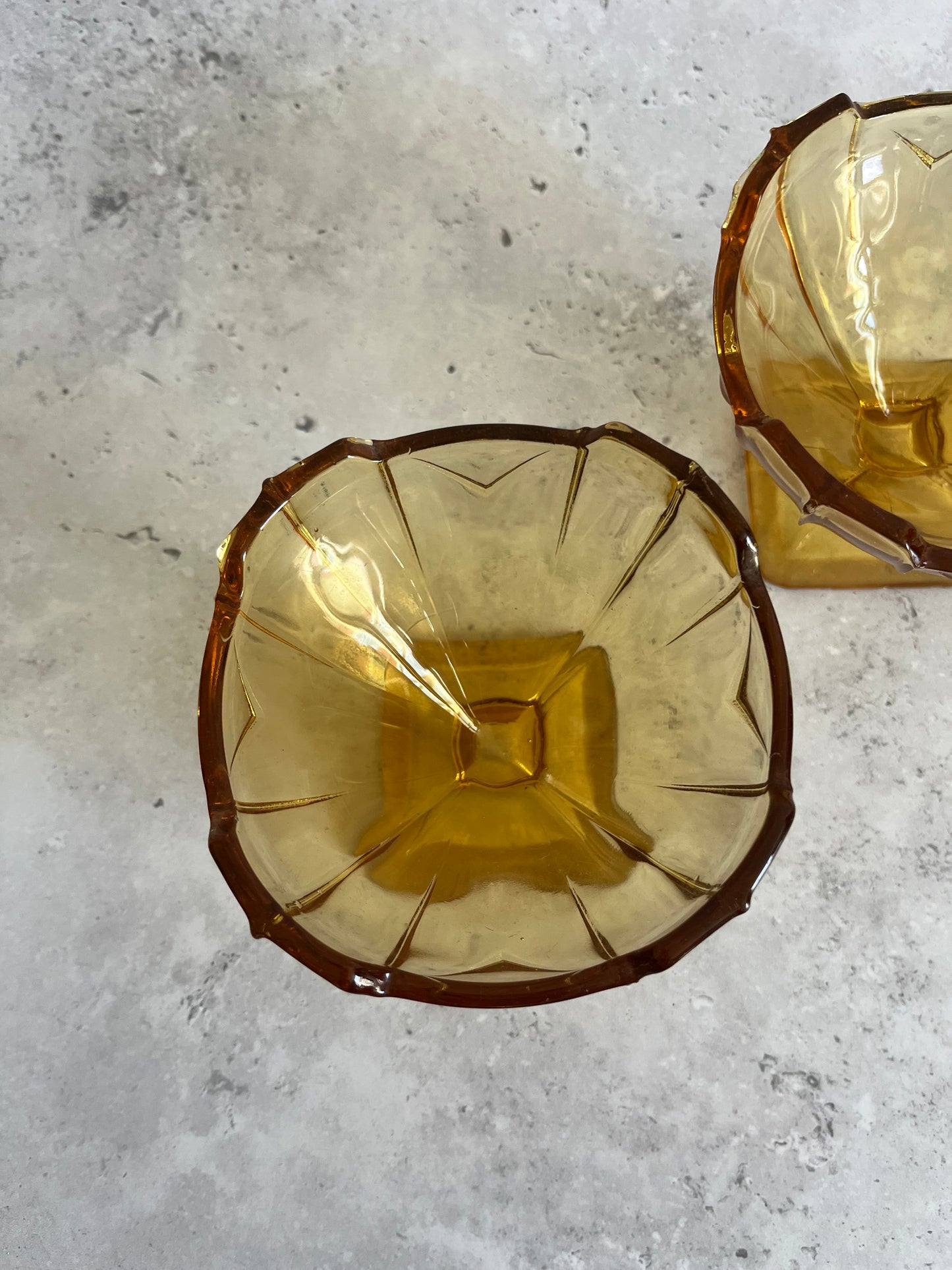Vintage Sowerby Art Deco Dessert Dishes Set Of 2 Chevron Trifle Bowls