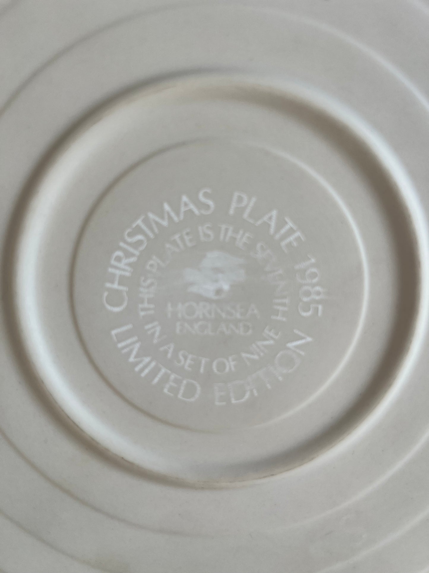 Hornsea 1985 Limited Edition Christmas Plate 7 of 9 Vintage Ceramic Wall Plate