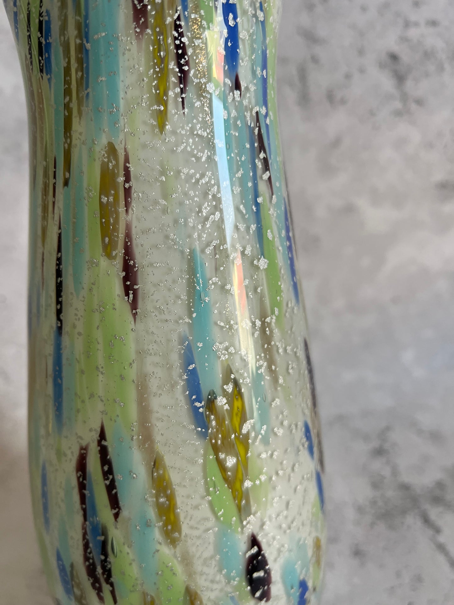 Vintage Murano Confetti Style Jug Italian Glass Pitcher Multi Walled Glass