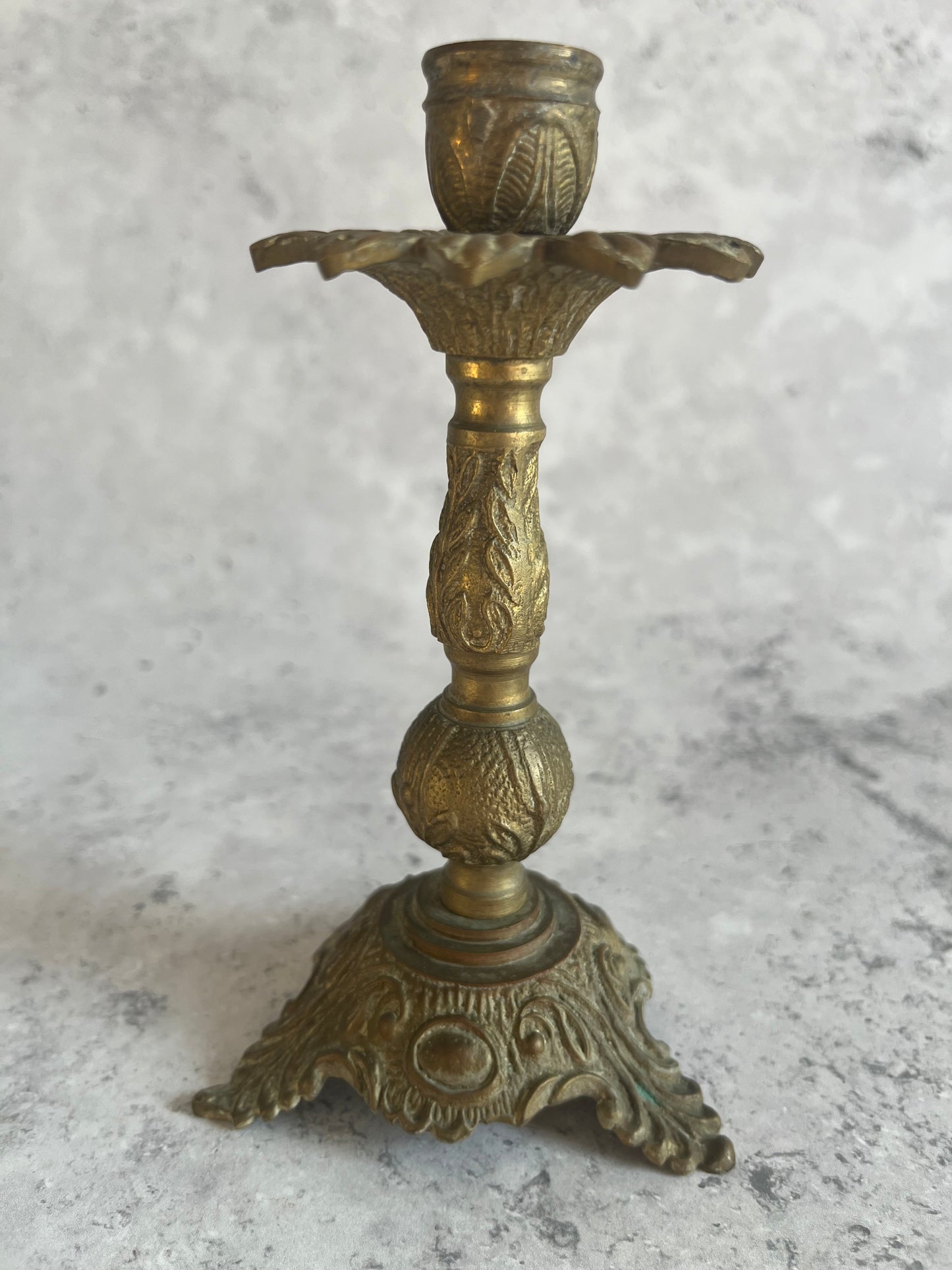 Vintage French Rococo Revival Single Candlestick Ornate Design