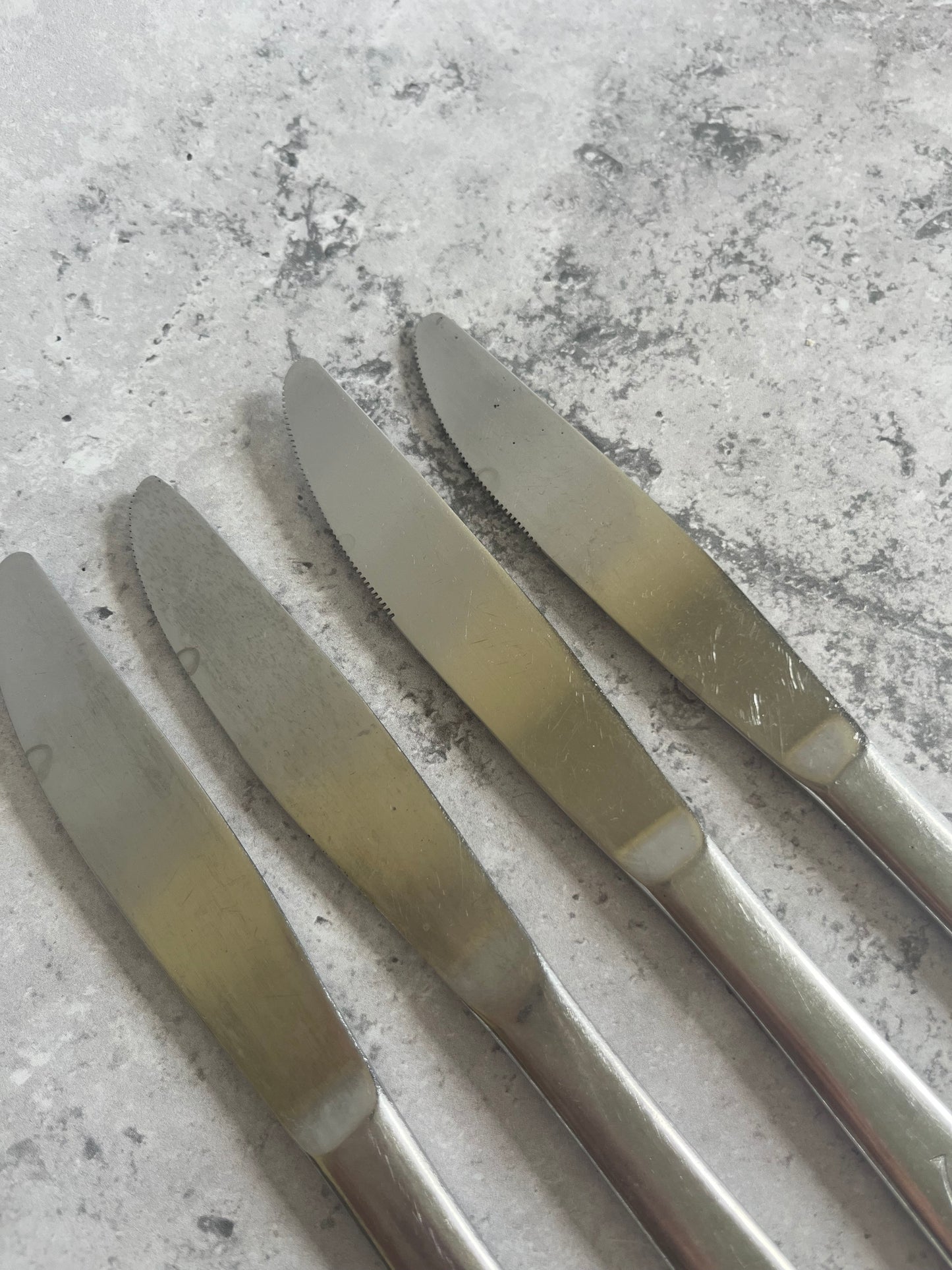 National Stainless Haiti Leaf Pattern Set Of 4 Vintage Table Knives Stainless Steel Cutlery