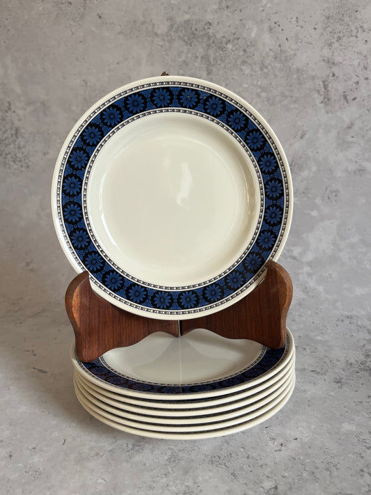 Vintage Wedgwood Set Of 7 Side Plates 1960’s Argosy Pattern Good Condition
