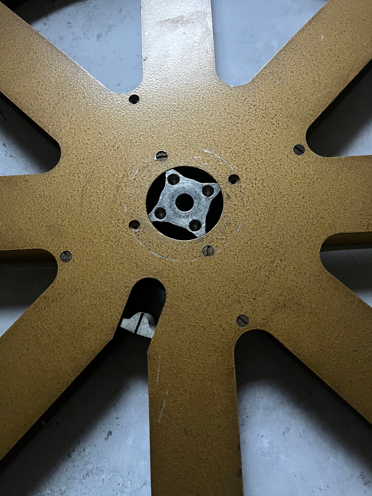 Vintage 24 inch 35mm Platter Film Reel Gold Coloured Professional Use