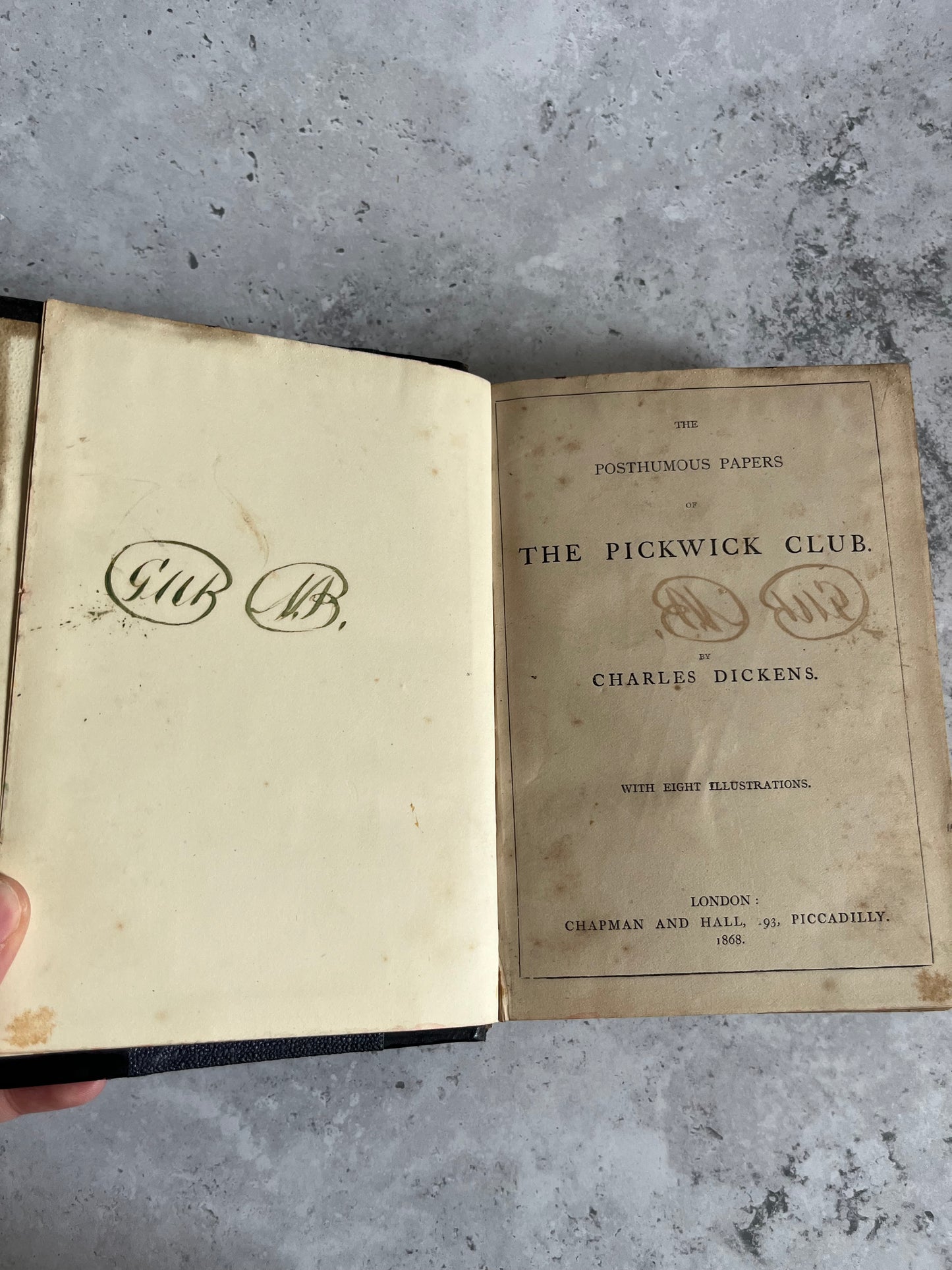 The Pickwick Papers By Charles Dickens Ilustrated Chapman Hall 1868 Edition HB Book