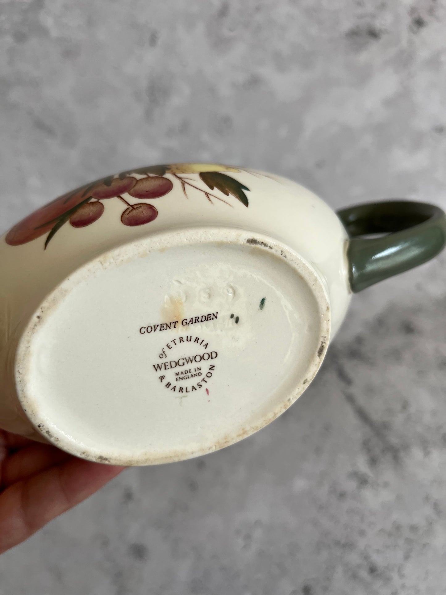 Wedgwood Covent Garden Pattern Gravy Boat 1960s Ceramic Fruit Design