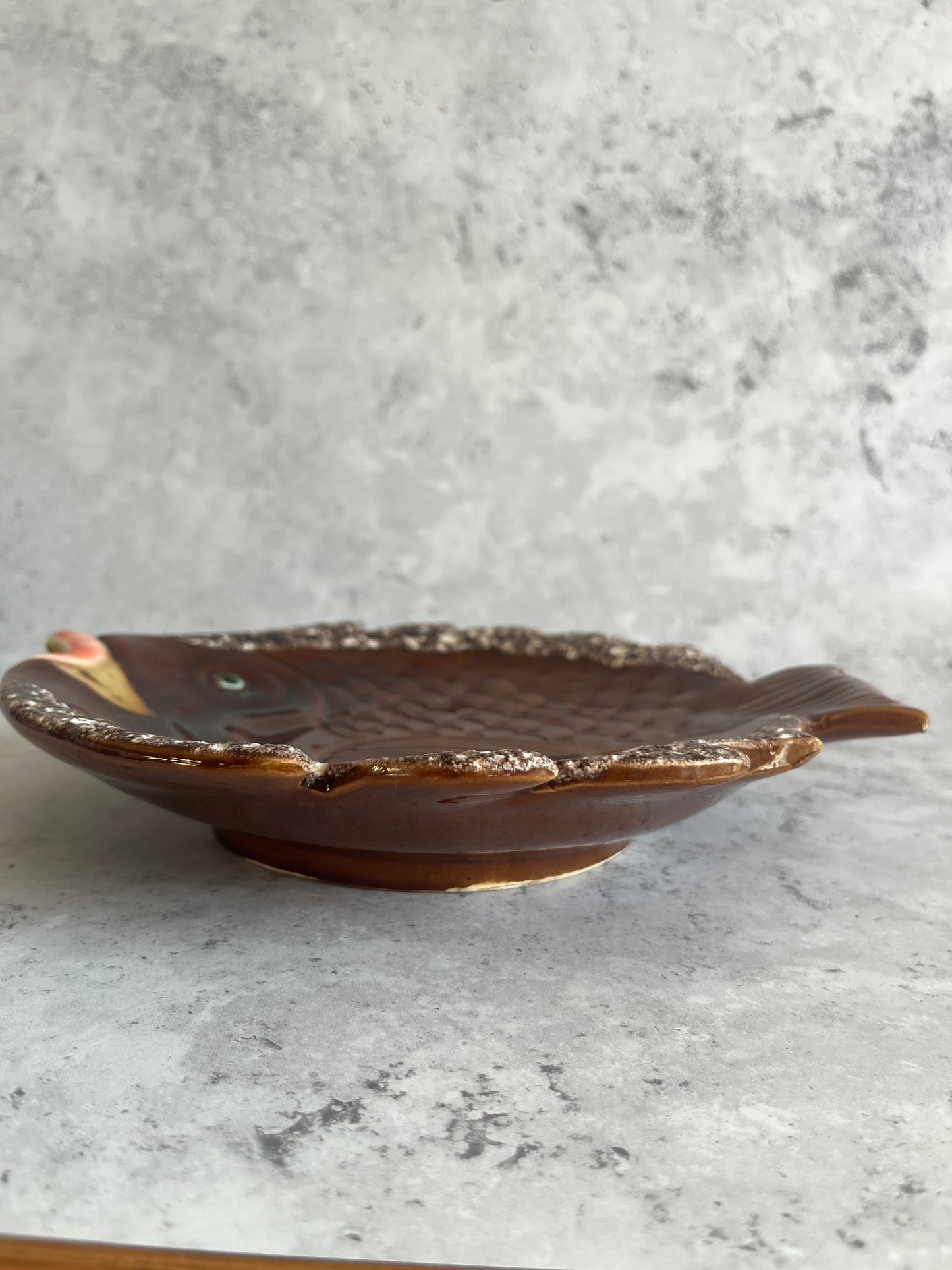 Vallaruis Pottery Decorative Fish Plate Mid Century Wall Decor Retro Serving Dish
