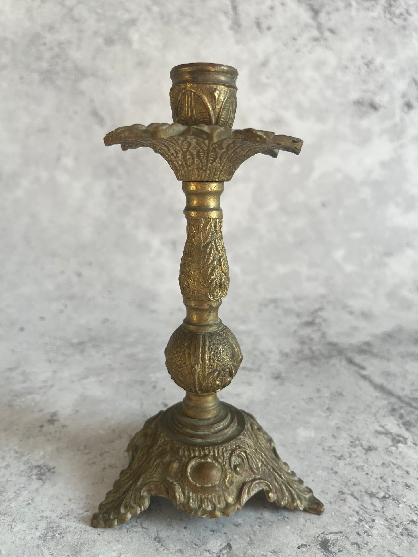 Vintage French Rococo Revival Single Candlestick Ornate Design