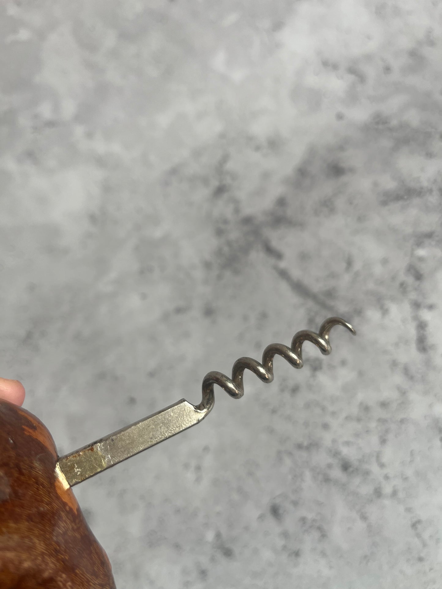 Vintage Root Wood Handle Corkscrew Grape Vine Retro Barware