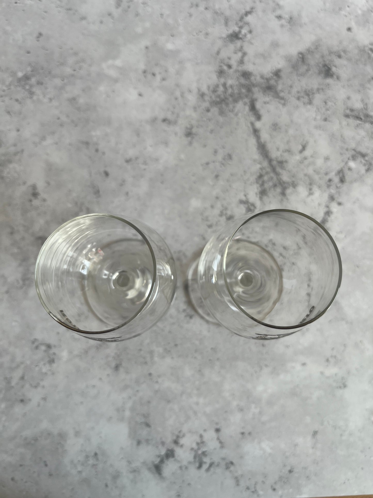 Vintage Royal Oporto Set Of 2 Clear Glass Port Glasses Gilt Detail