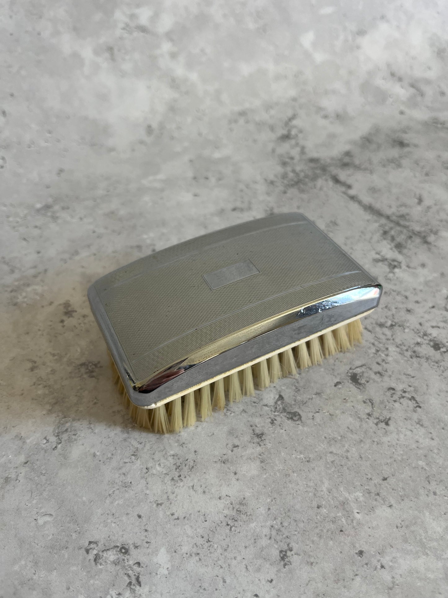 Vintage Chrome Plated Clothes Brush Mens Travel Brush Nylon Bristles