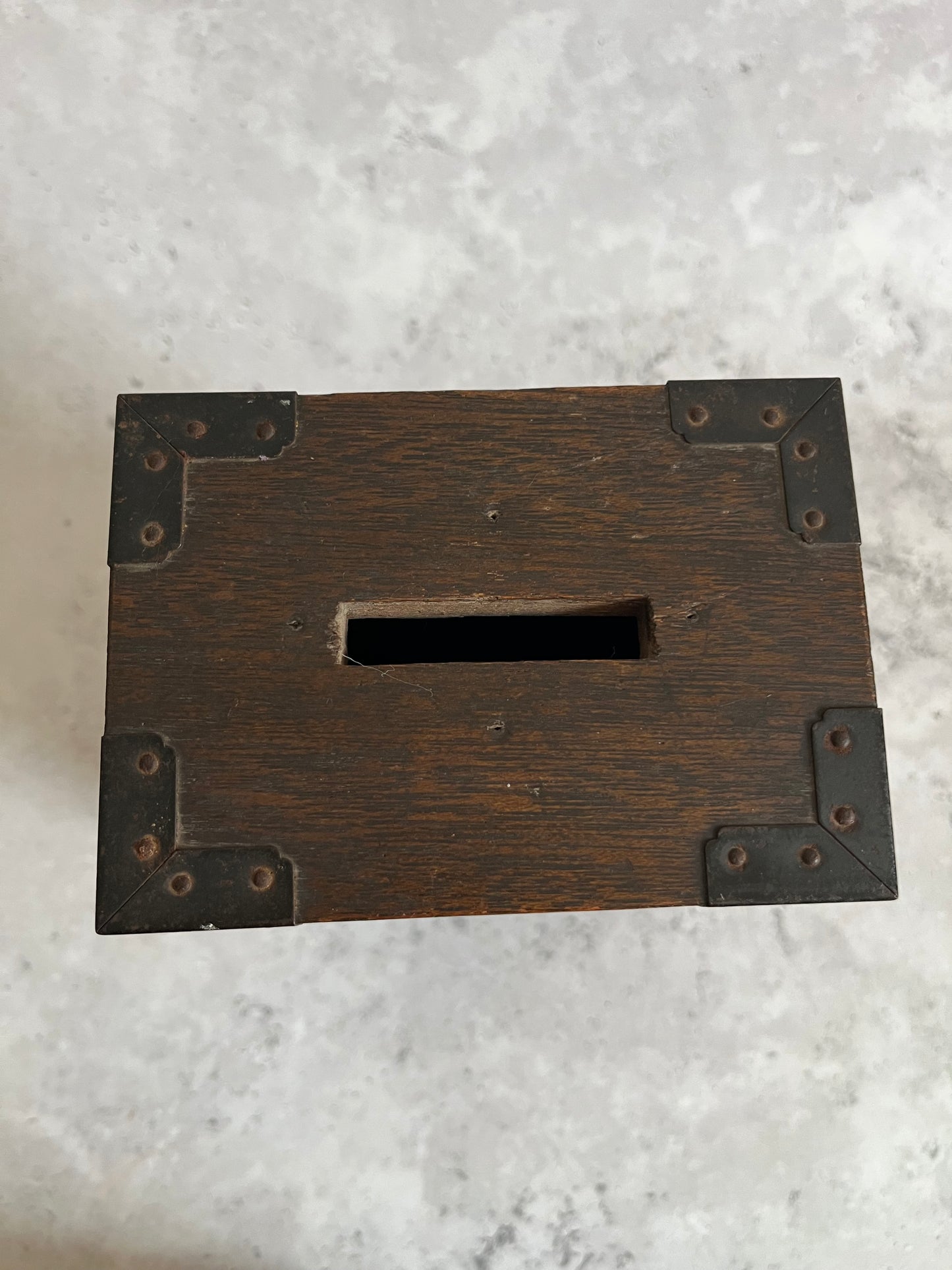 Vintage Japanese Wooden Money Box Nomura Sercurities 20C