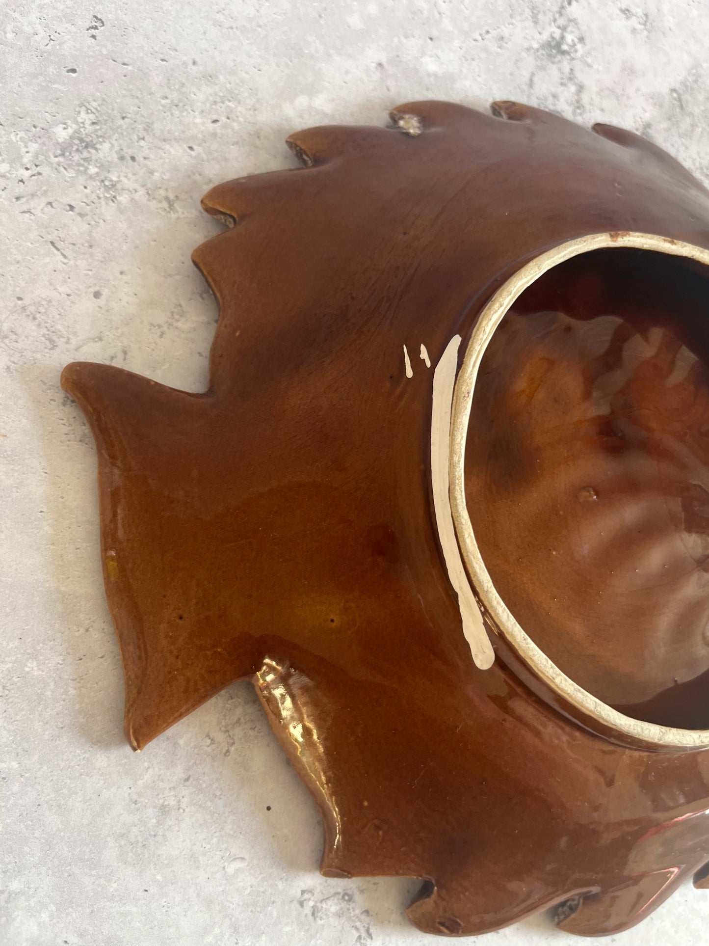Vallaruis Pottery Decorative Fish Plate Mid Century Wall Decor Retro Serving Dish