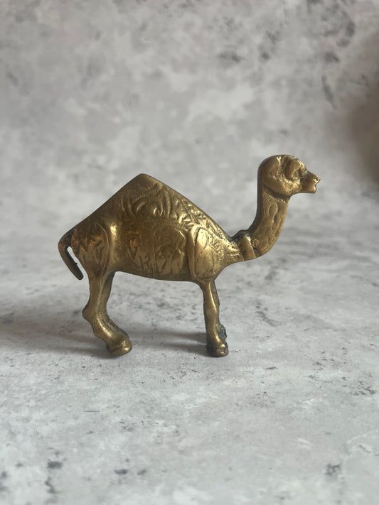 Vintage Brass Camel Ornament Mid Century Style Animal Figurine