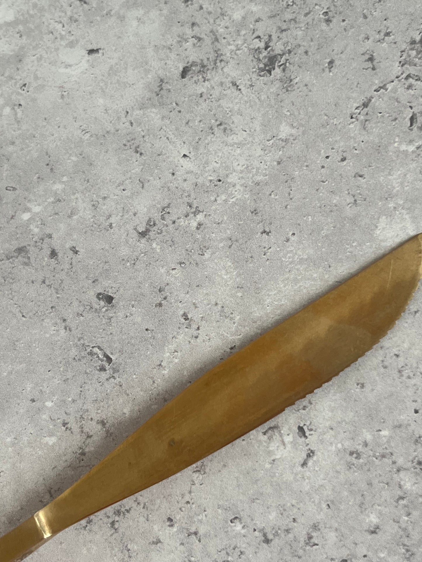 Vintage 1970’s Thai Gold Tone Table Knives Set Of Six Angular Design