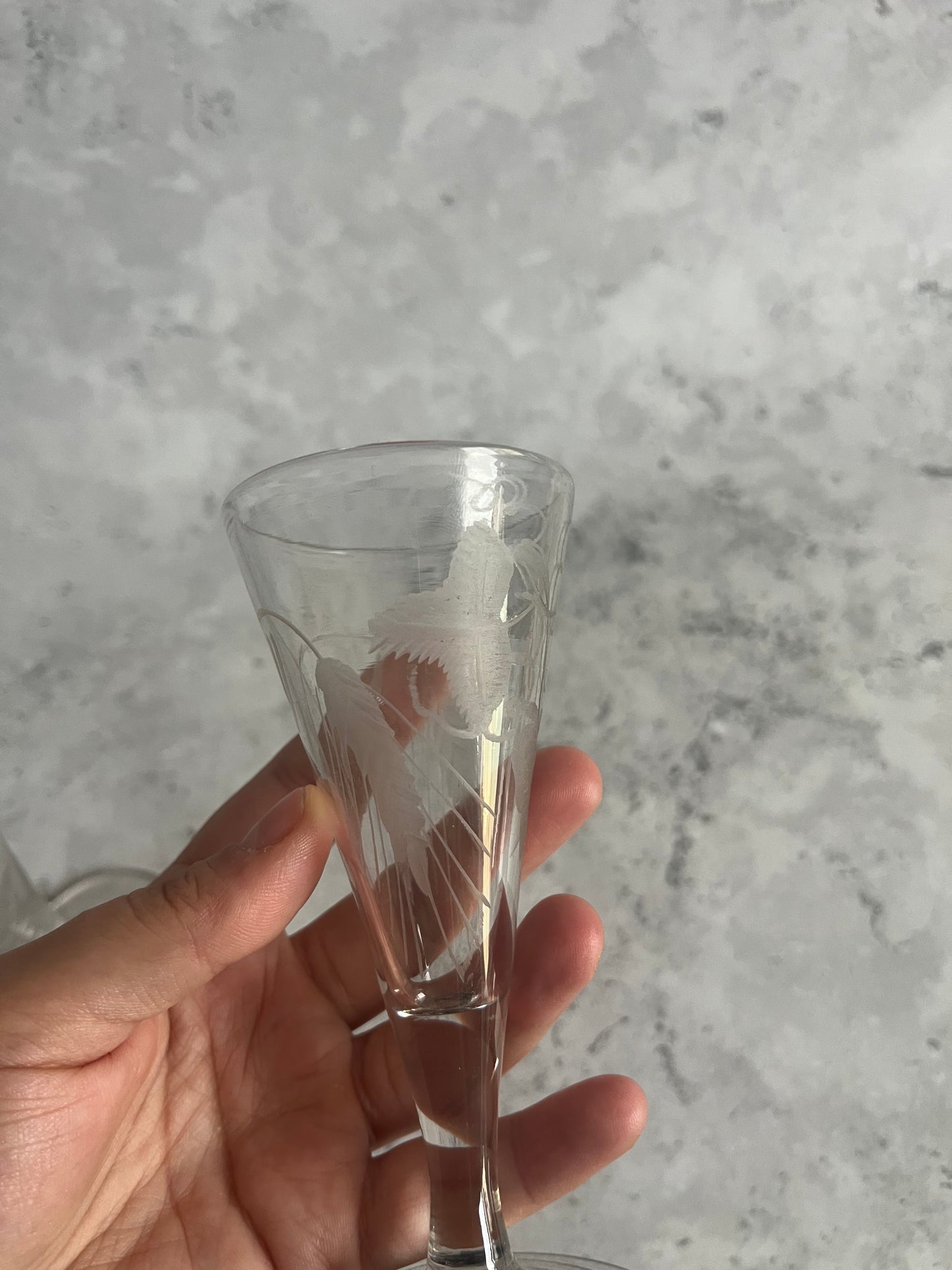 Antique Georgian Pair Of Engraved Dwarf Ale Glasses Barley Hop Design