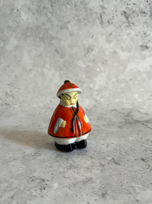 Vintage 1930’s Chinese Qing Dynasty Soldier Pepper Shaker Hand Painted Pepper Pot