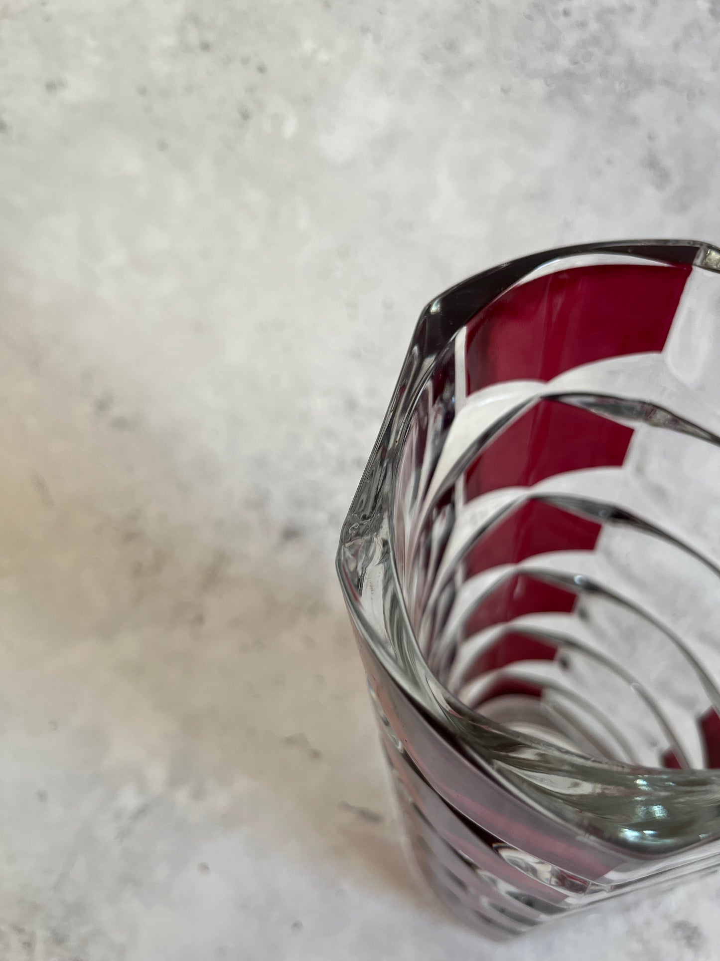 Vintage Luminarc Windsor Rubis Glass Vase 24cm H Retro 1970’s Style